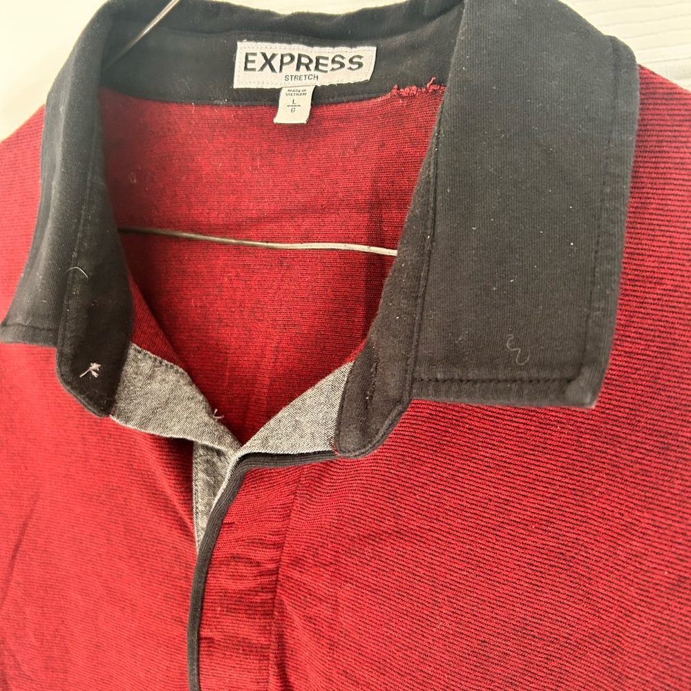 Express Stretch Red Top with Black Trim